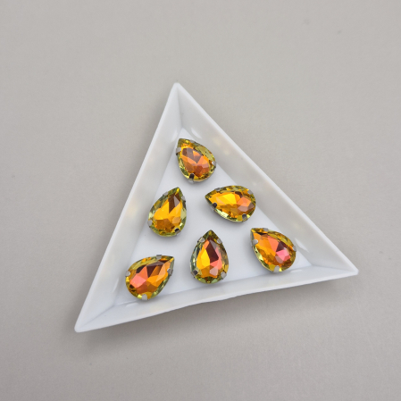 Strasuri - culori speciale - toate formele - Stras 10x14mm lacrima Yellow RB