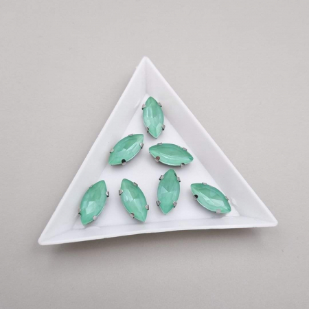 Materiale pe culori - Stras sticla 7x15mm Peridot satin