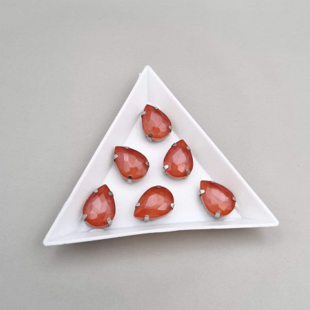 Strasuri - culori speciale - toate formele - Stras 10x14mm lacrima Portocaliu jelly