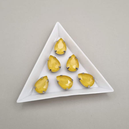 Galben/ Topaz - Stras Lacrima 10x14mm Galben satin