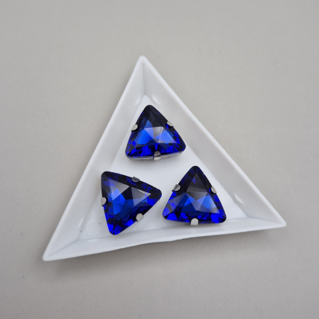 Strasuri Patrate si Triunghi - Stras sticla 18mm safir