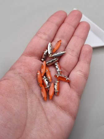 Strasuri - culori speciale - toate formele - Stras 4x15mm Portocaliu jelly