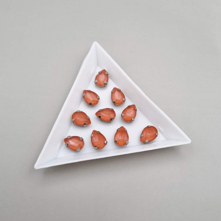 Portocaliu - Stras sticla 7x10mm Portocaliu jelly
