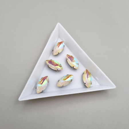 Strasuri - culori speciale - toate formele - Stras sticla 7x15mm Jonquil AB