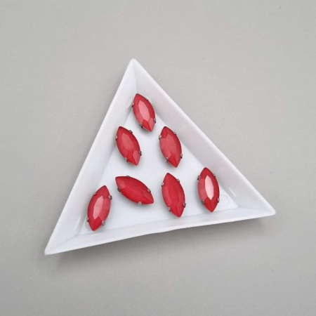 Strasuri - culori speciale - toate formele - Stras 7x15mm frunza Rosu jelly