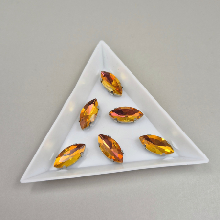 Galben/ Topaz - Stras sticla 7x15mm Galben RB