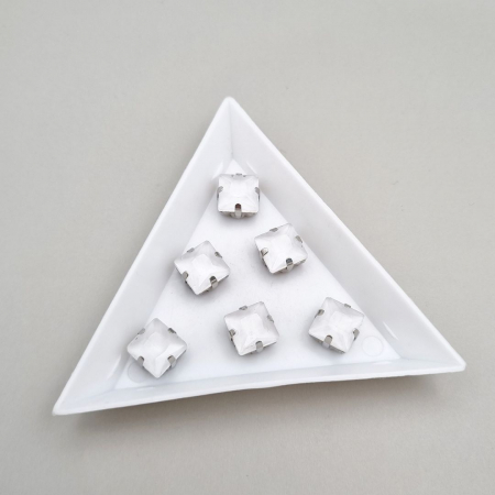 Strasuri - culori speciale - toate formele - Stras Patrat 8mm Alb jelly
