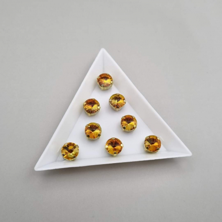 Strasuri - culori speciale - toate formele - Stras 8mm rotund Yellow RB