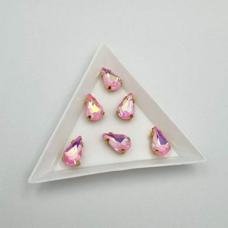 Strasuri - culori speciale - toate formele - Stras sticla 8x13mm Roz AB