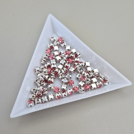 Strasuri sticla si rasina - Strasuri 4mm rotunde rose