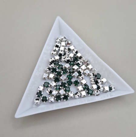 Strasuri sticla si rasina - Strasuri 4mm rotunde smarald