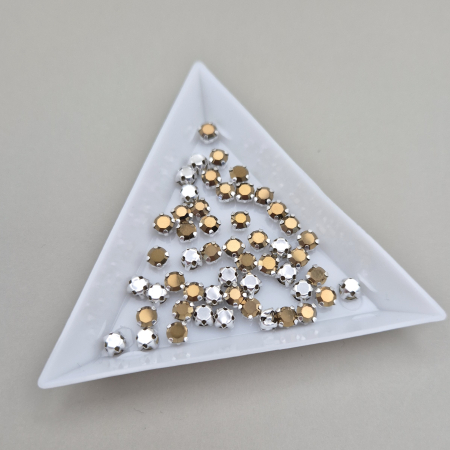 Strasuri sticla si rasina - Strasuri rotunde 4mm/5mm aramiu