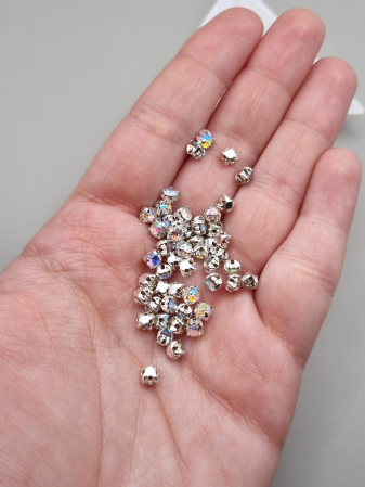 Clear/ Clear AB - Strasuri Rotunde 4mm Clear AB