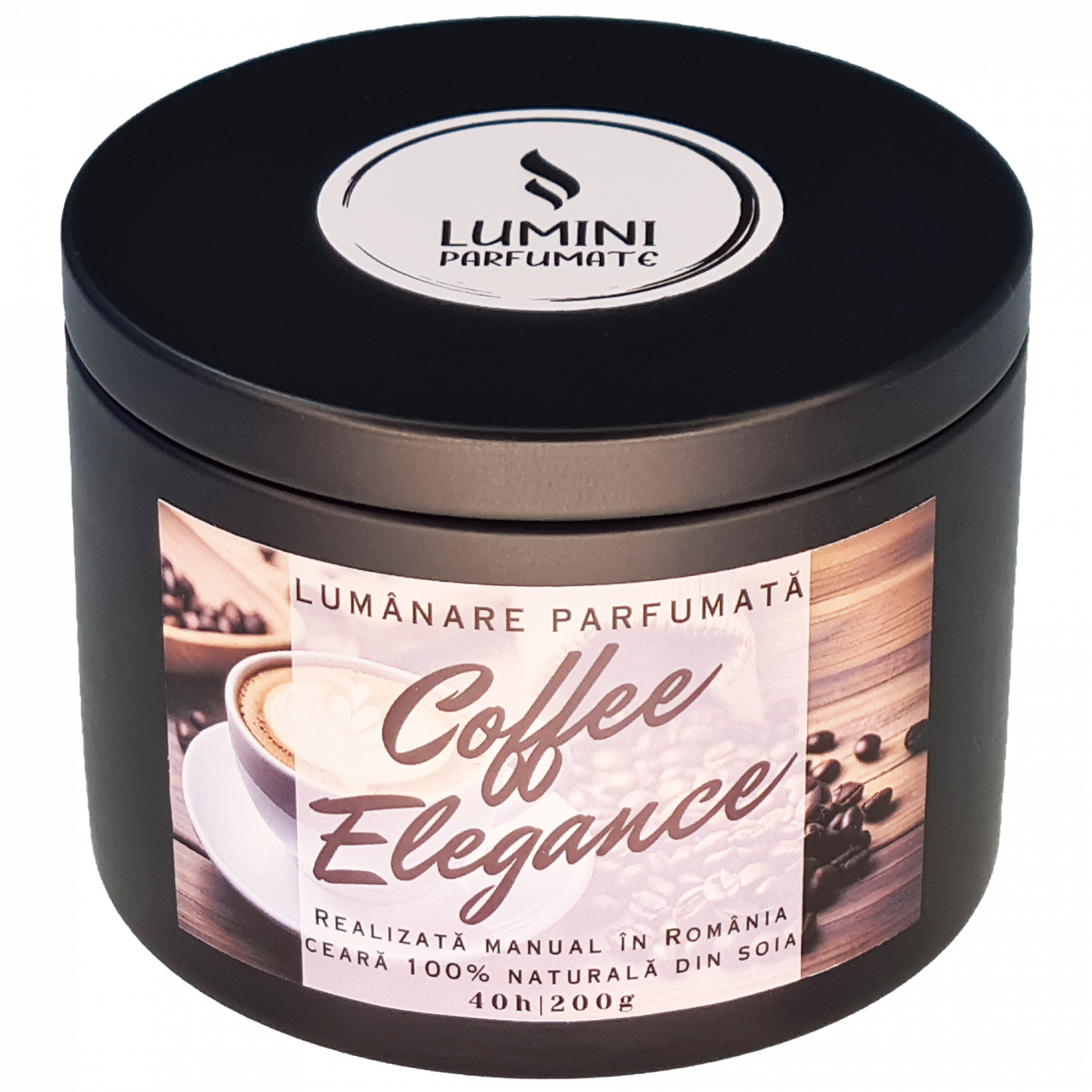 Lumânare parfumată Coffee Elegance, handmade, ceară naturală de soia [3]