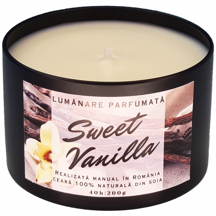 Lumânare parfumată Sweet Vanilla, handmade, ceară naturală de soia [4]