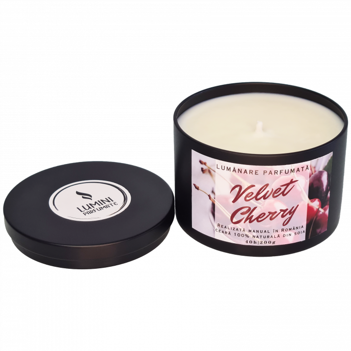 Lumânare parfumată Velvet Cherry, handmade, ceară naturală de soia [2]