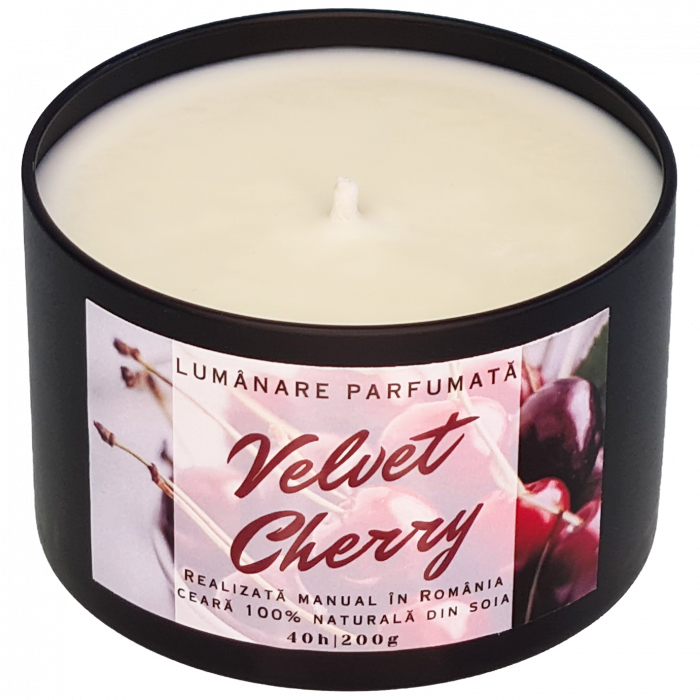 Lumânare parfumată Velvet Cherry, handmade, ceară naturală de soia [4]