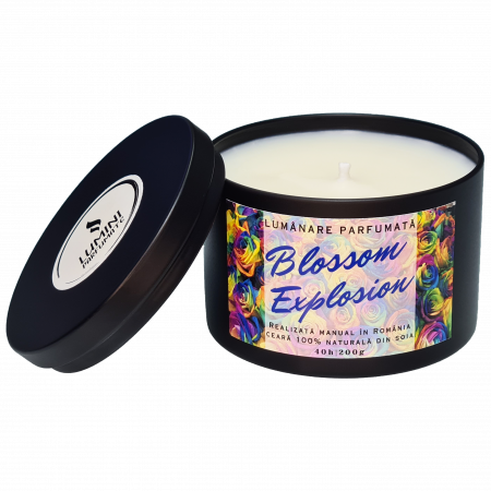 Lumânări parfumate - Lumânare parfumată Blossom Explosion, handmade, ceară naturală de soia