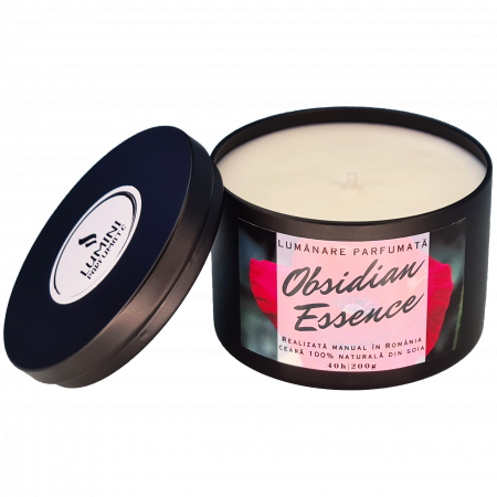 Lumânări parfumate - Lumânare parfumată Obsidian Essence, handmade, ceară naturală de soia