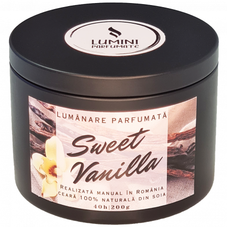 Lumânare parfumată Sweet Vanilla, handmade, ceară naturală de soia [2]