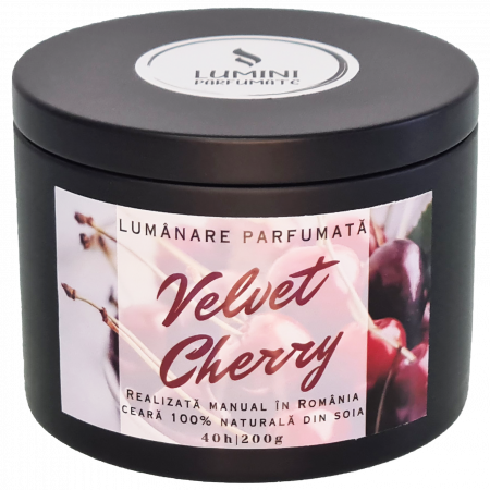 Lumânare parfumată Velvet Cherry, handmade, ceară naturală de soia [2]