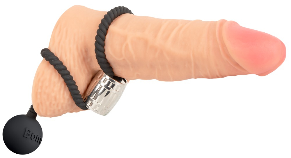 Inel Vibrator Penis Testicule Rebel Heavy Rope Cock Strap with Ball [6]