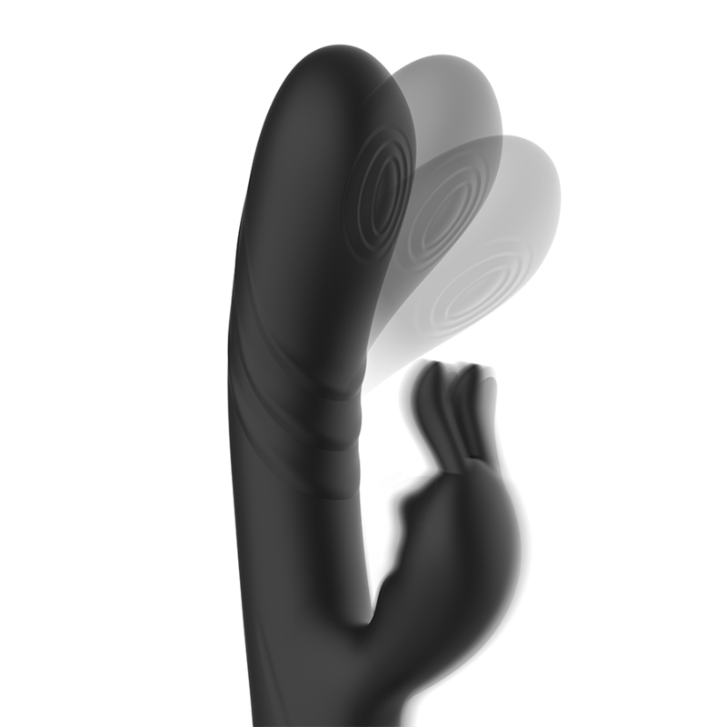 Vibrator Rabbit Black&Silver Jamie Rechargeable Silicone Rabbit Stimulator Black [7]