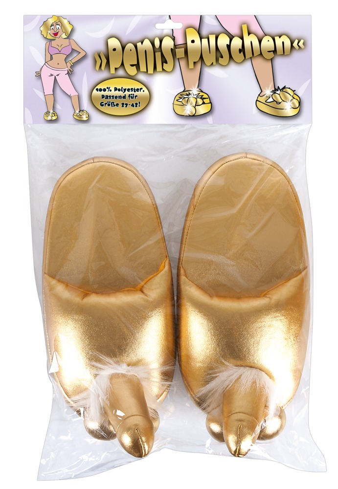 Set Slapi Papuci Aurii Casa Cadou Forma Penis Slippers [7]