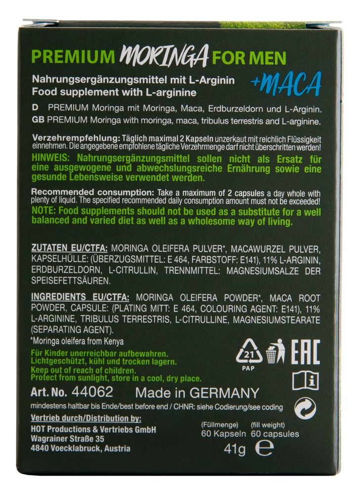 Supliment Potenta Barbati Maca L-arginina Tribulus HOT Pure Moringa + Maca Man Power Hot 60 capsule [6]