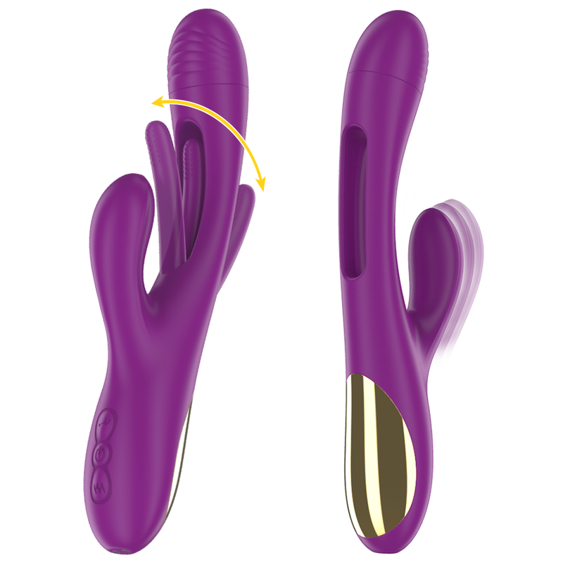 Vibrator Rabbit Intense Apolo Rechargeable Multifunction Vibrator 7 Vibrations With Swinging Motion Purple [4]
