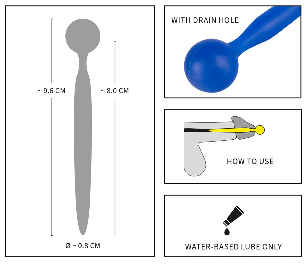 Stimulator Dilatator Uretra Barbati Penis Plug Sperm Stopper Ø max. -0,8 cm [6]