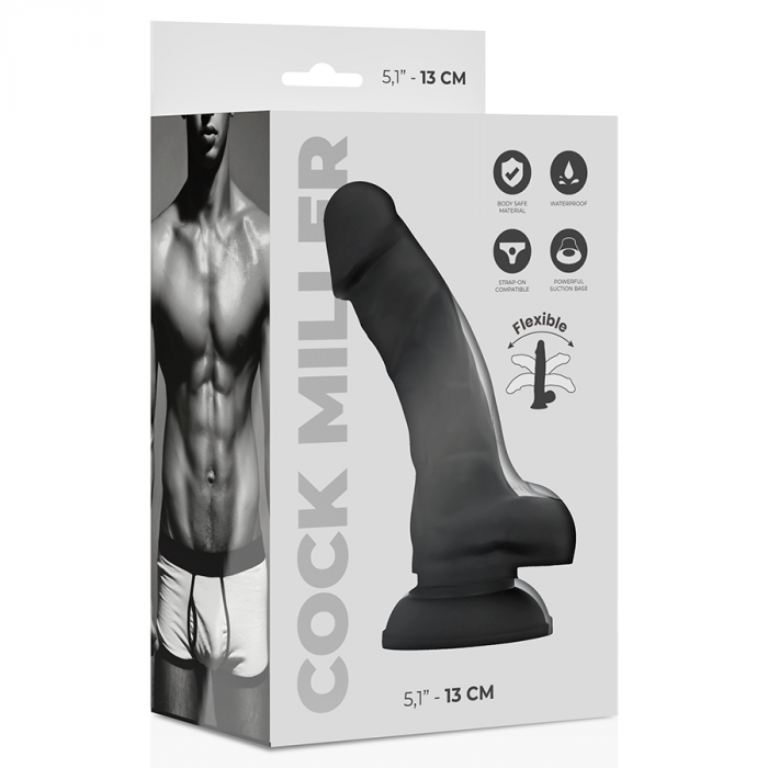 Dildo Cock Miller Silicone Density Articulable Black 13 cm [3]
