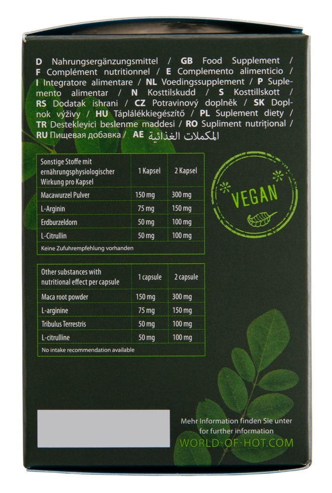 Supliment Potenta Barbati Maca L-arginina Tribulus HOT Pure Moringa + Maca Man Power Hot 60 capsule [5]