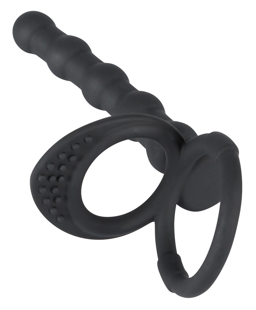 Inel Vibrator Penis Testicule Barbati Black Velvets Cock & Ball Ring [3]