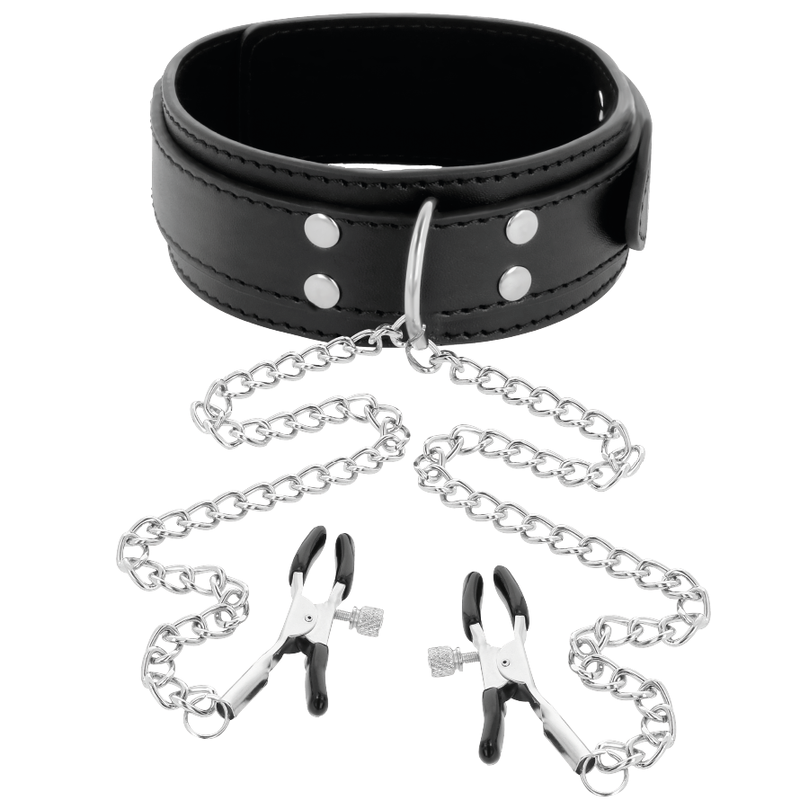 Zgarda Darkness Collar With Nipple Clamps Black [4]