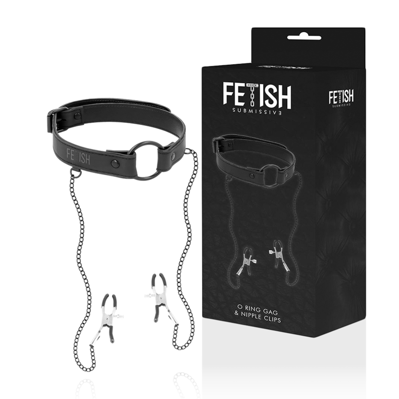 Zgarda Fetish Submissive Gag Ring With Nipple Clamps [1]
