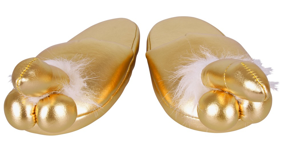 Set Slapi Papuci Aurii Casa Cadou Forma Penis Slippers [2]
