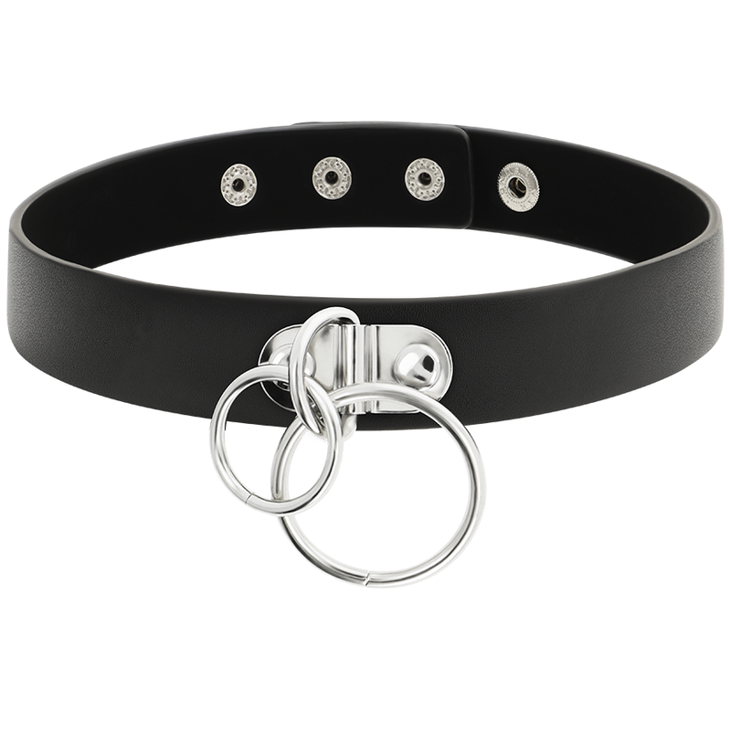 Colier Coquette Chic Desire Double Ring Vegan Leather Choker [3]
