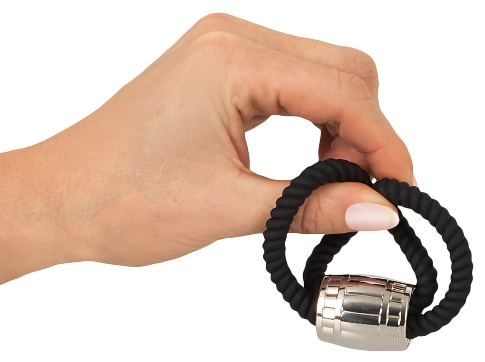 Inel Vibrator Penis Testicule Barbati Rebel Heavy Rope Cock Strap with Two Loops [3]