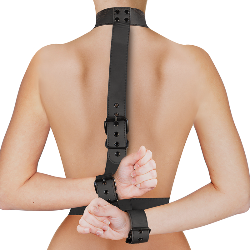 Catuse Ham Fetish Submissive Bondage Collar & Wrist Cuffs Body Restraint Set [7]