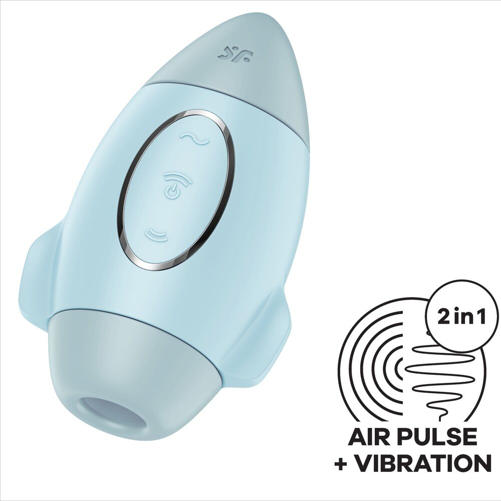 Vibrator Stimulator Clitoris Satisfyer Mission Control Blue Small Double Impulse Vibrator [1]