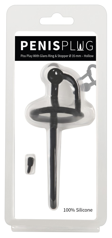 Stimulator Dilatator Uretra Penis Plug Piss Play With Glans Ring & Stopper Ø 35mm - Hollow [7]