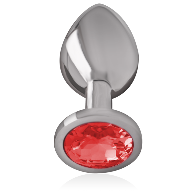 Buttplug Anal Intense Metal Anal Plug With Red Crystal Size M [1]