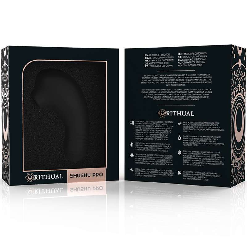 Stimulator Clitoris Rithual Shushu Pro Stimulator Clitoral 2 Powerfull Motors Black [5]