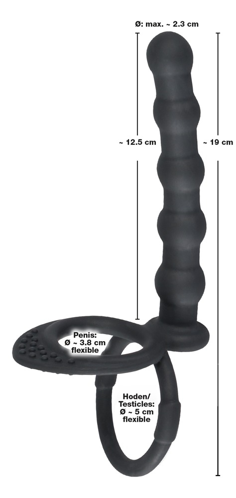 Inel Vibrator Penis Testicule Barbati Black Velvets Cock & Ball Ring [7]