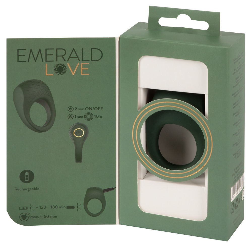 Inel Vibrator Penis Testicule Barbati Emerald Love Luxurious Cock Ring [11]