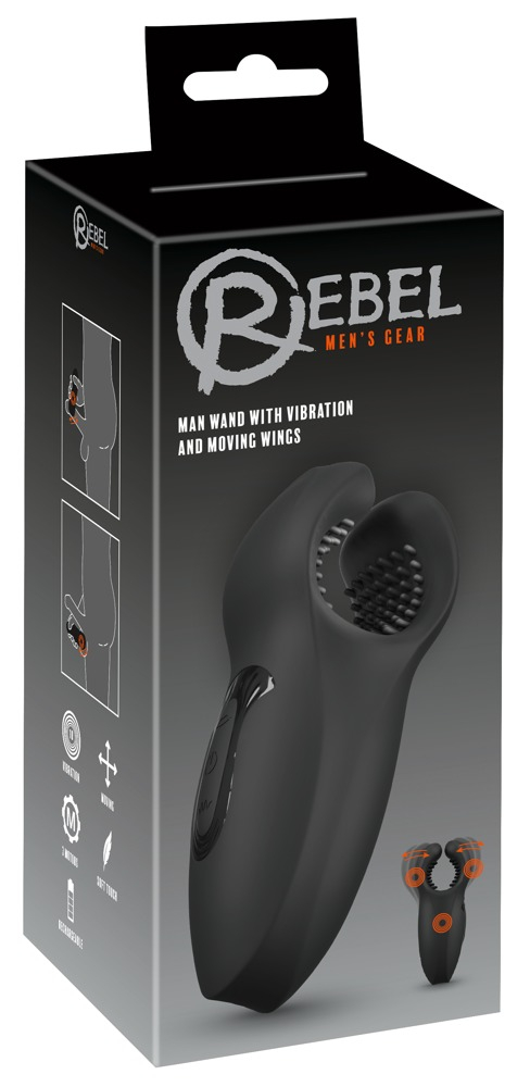 Masturbator Vibratii Penis Barbati Rebel Man Wand with Vibration and Moving Wings [9]