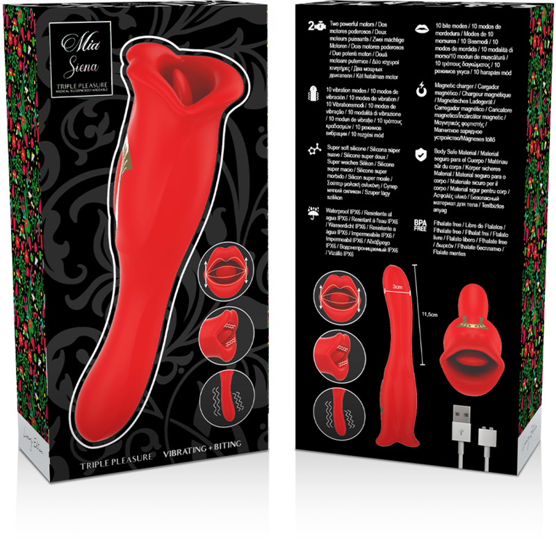 Vibrator Stimulator Clitoris Mia Siena Triple Pleasure Vibrating + Biting [8]