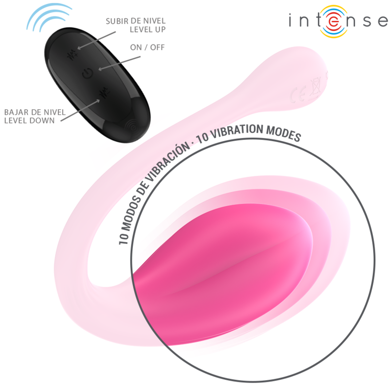 Vibrator Intense Janice u vibrator double stimulation 10 vibrations pink remote control [3]