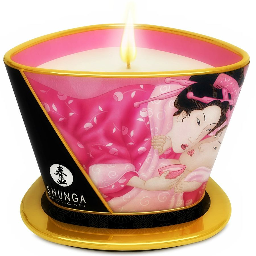 Lumanare Candela Masaj Shunga Mini Caress By Candelight Aphrodisiac Roses Massage Candle 170 ml [1]